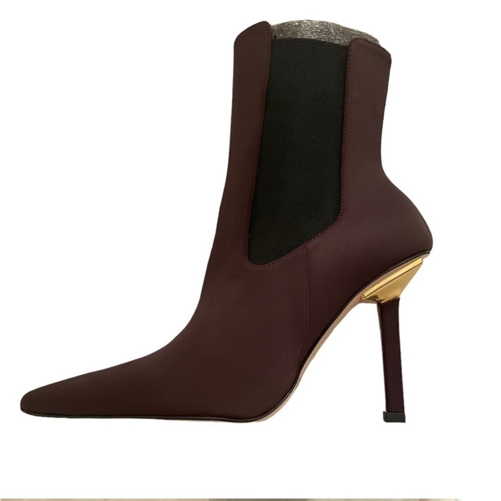 Good American Shoes | NIB Size 4 US| Women’s Chocolate Brown And Gold Boots